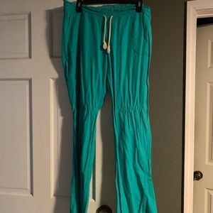 Turquoise linen pants